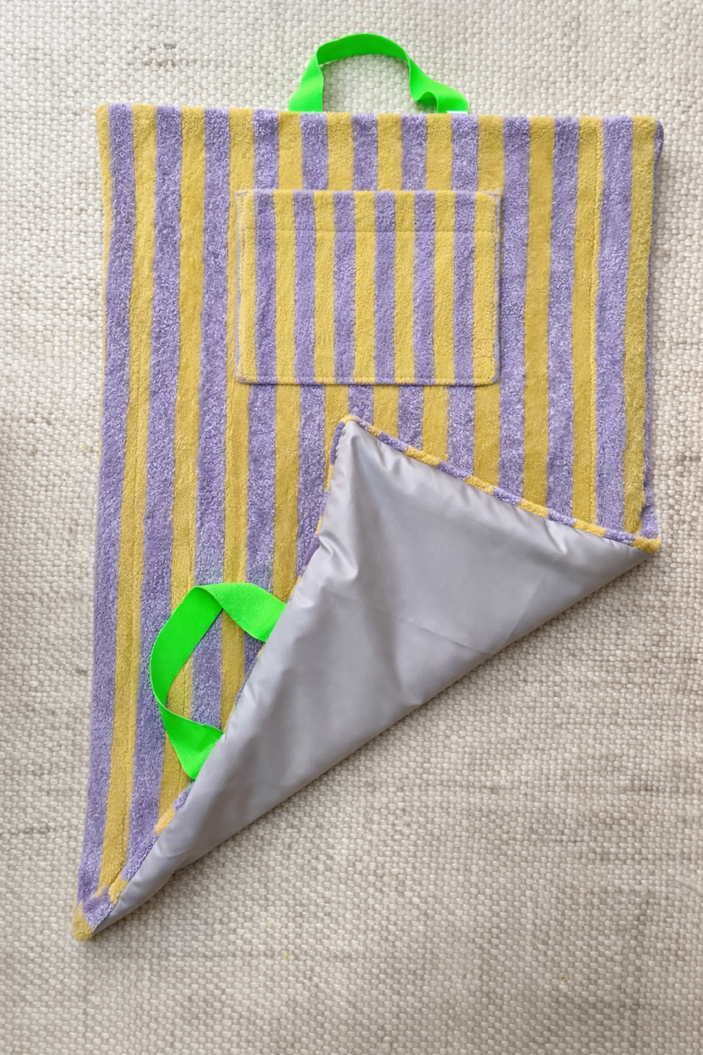 Outdoordecke Fliederfrottee Streifen