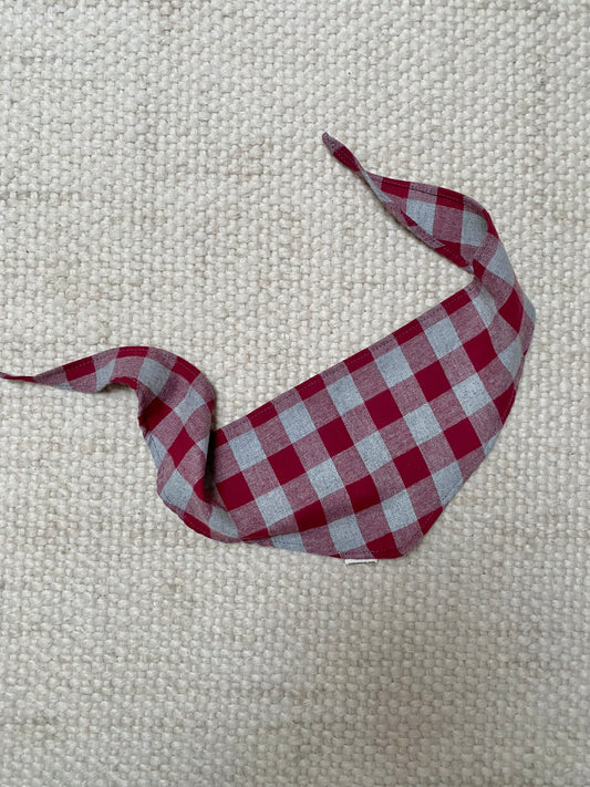 Flanell Bandana rot/grau
