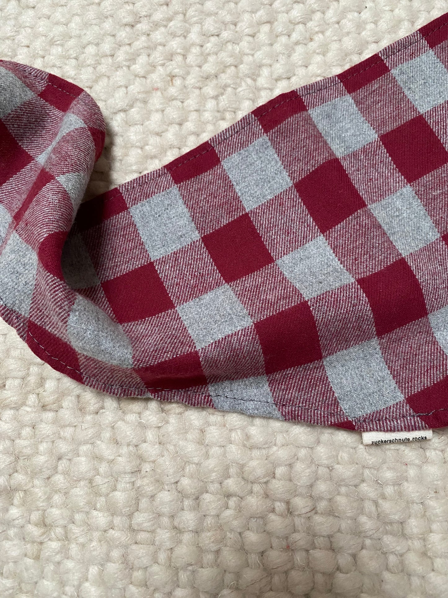 Flanell Bandana rot/grau