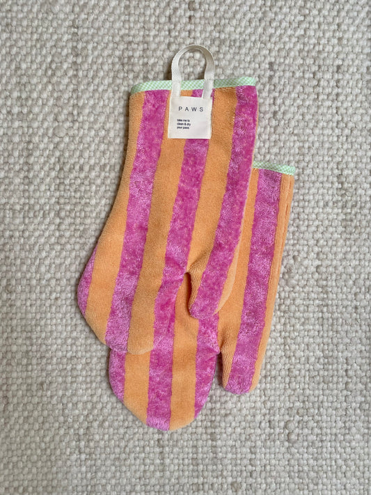 Pfotenhandschuh Frottee Streifen