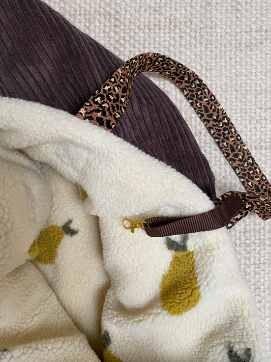 Cord Birnen Teddy Dog Bag