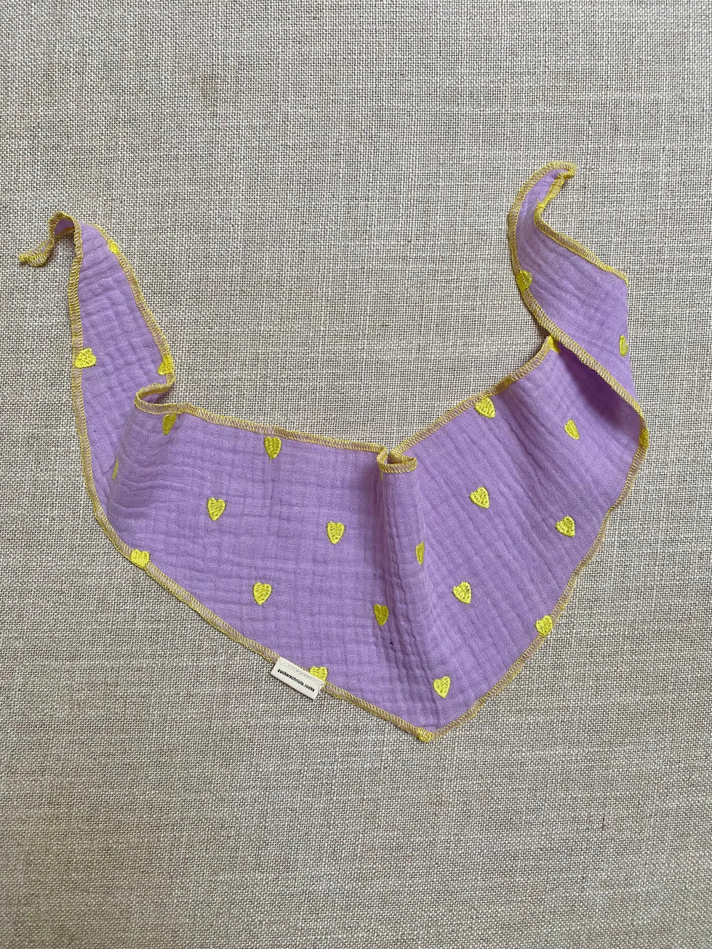 Musselin Bandana Flieder Herz