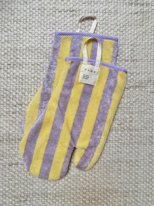 Pfotenhandschuh Frottee Flieder