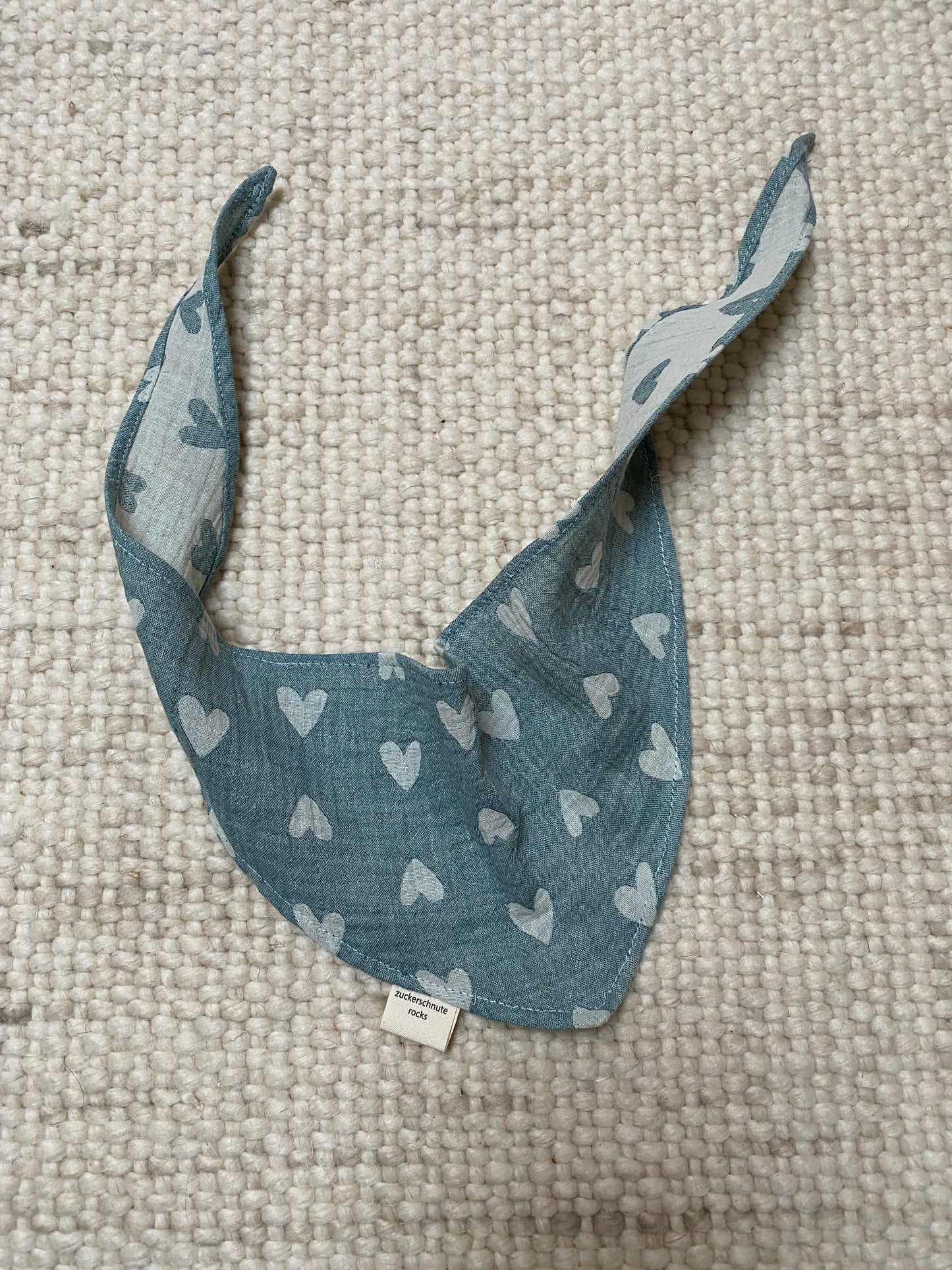 Musselin Bandana Herz Blau