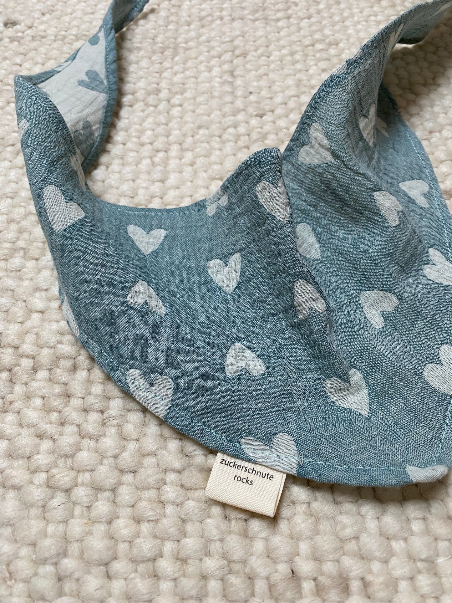Musselin Bandana Herz Blau