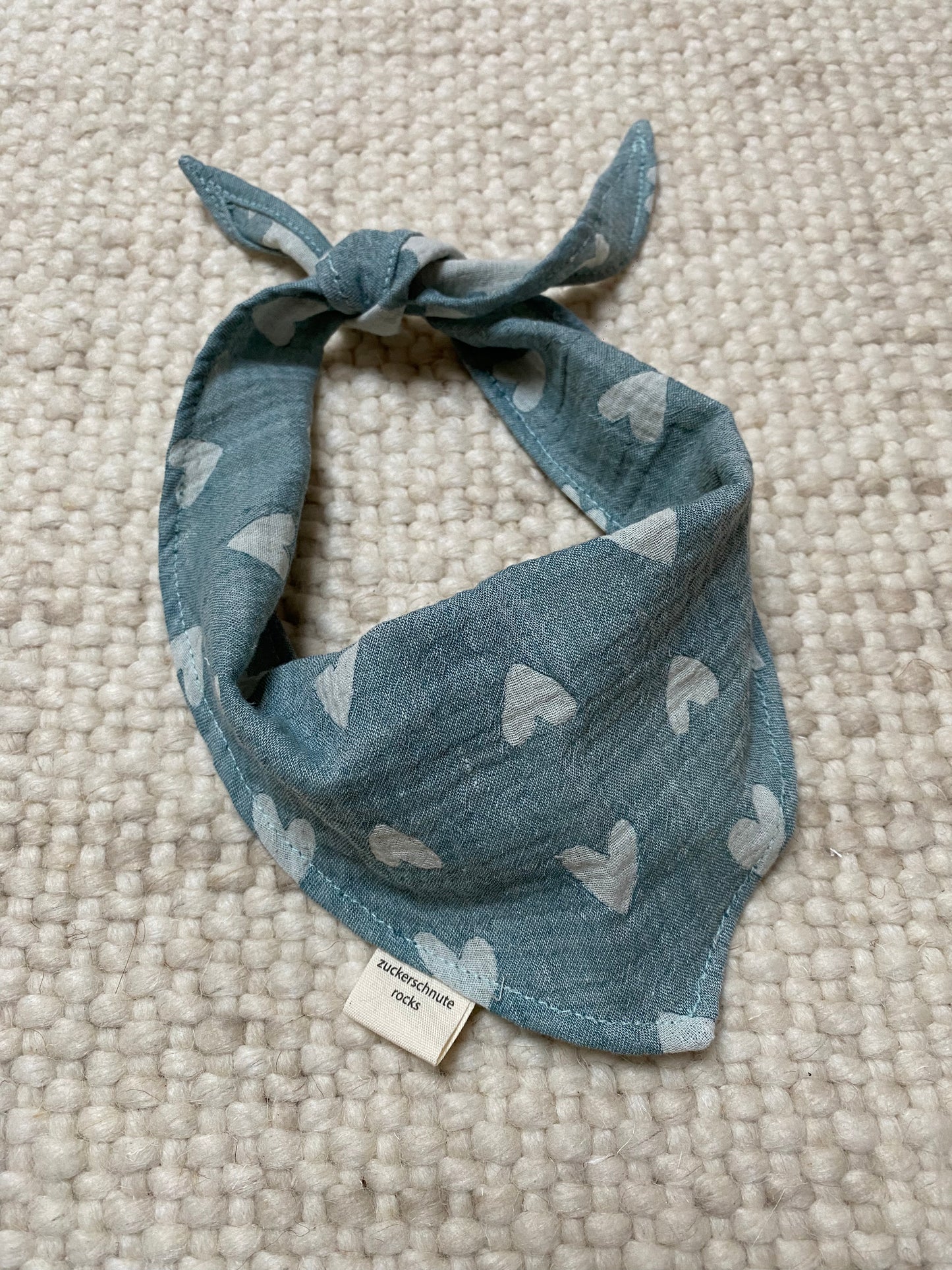 Musselin Bandana Herz Blau