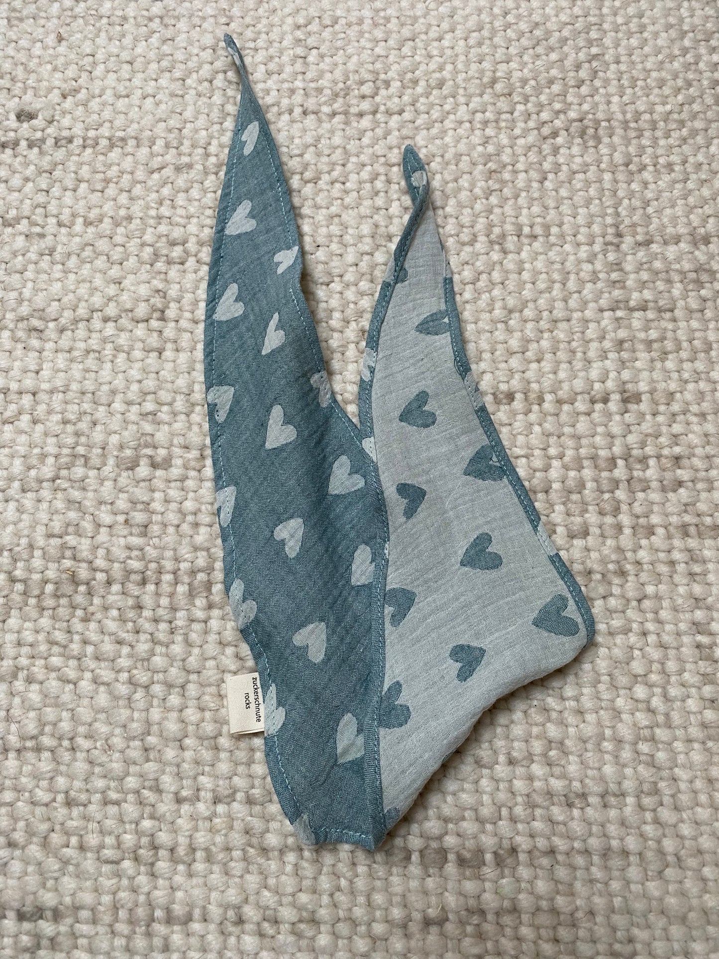 Musselin Bandana Herz Blau