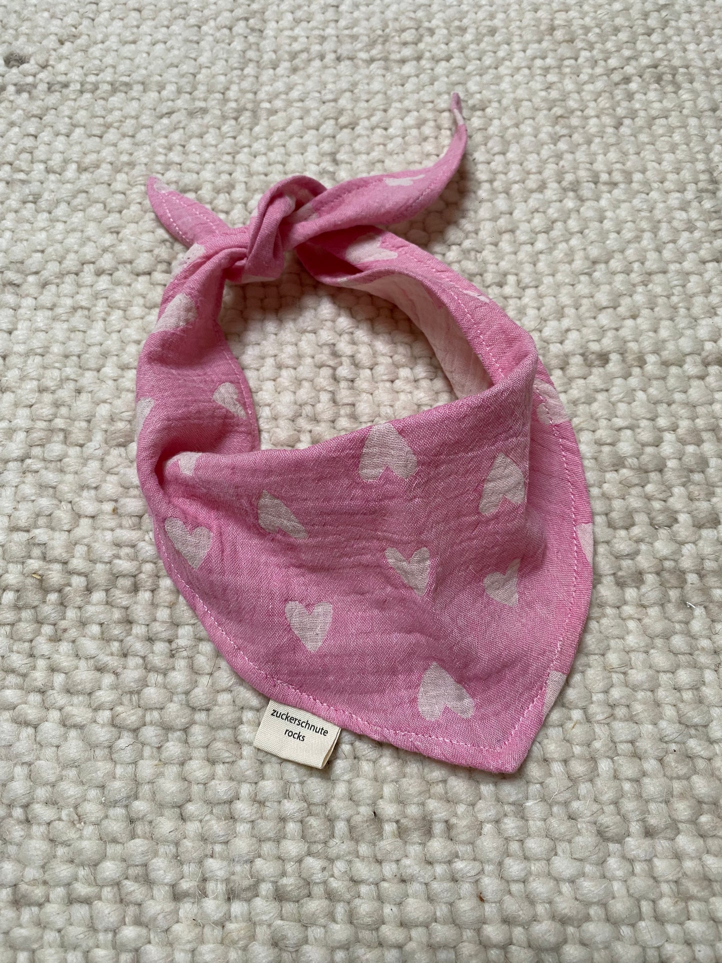 Musselin Bandana Herz Pink