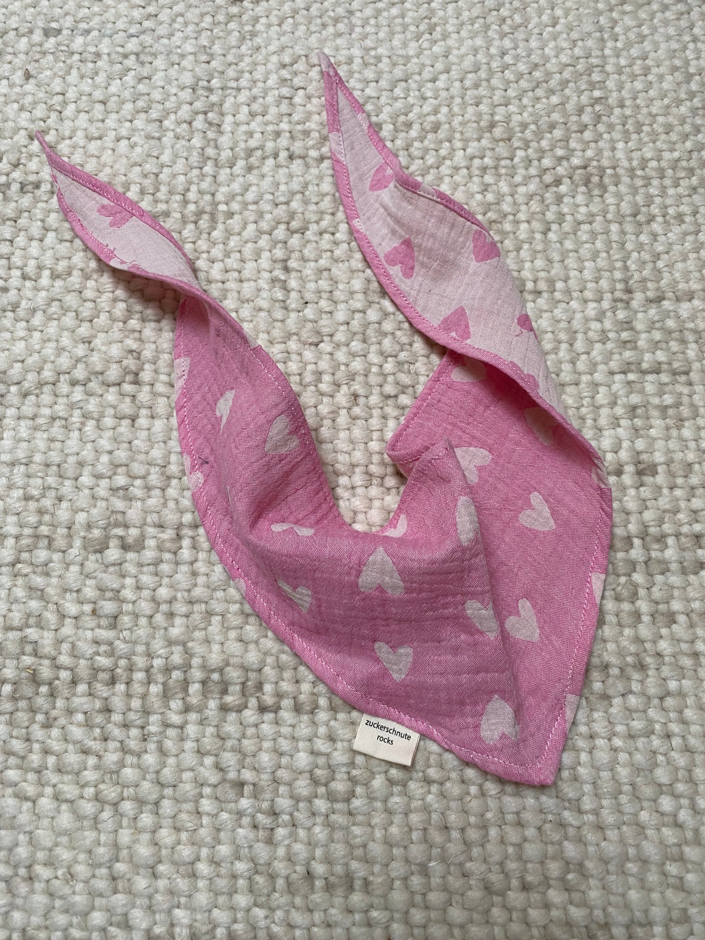 Musselin Bandana Herz Pink