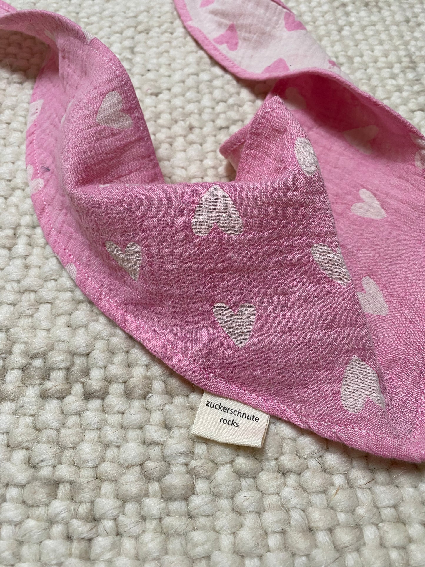 Musselin Bandana Herz Pink