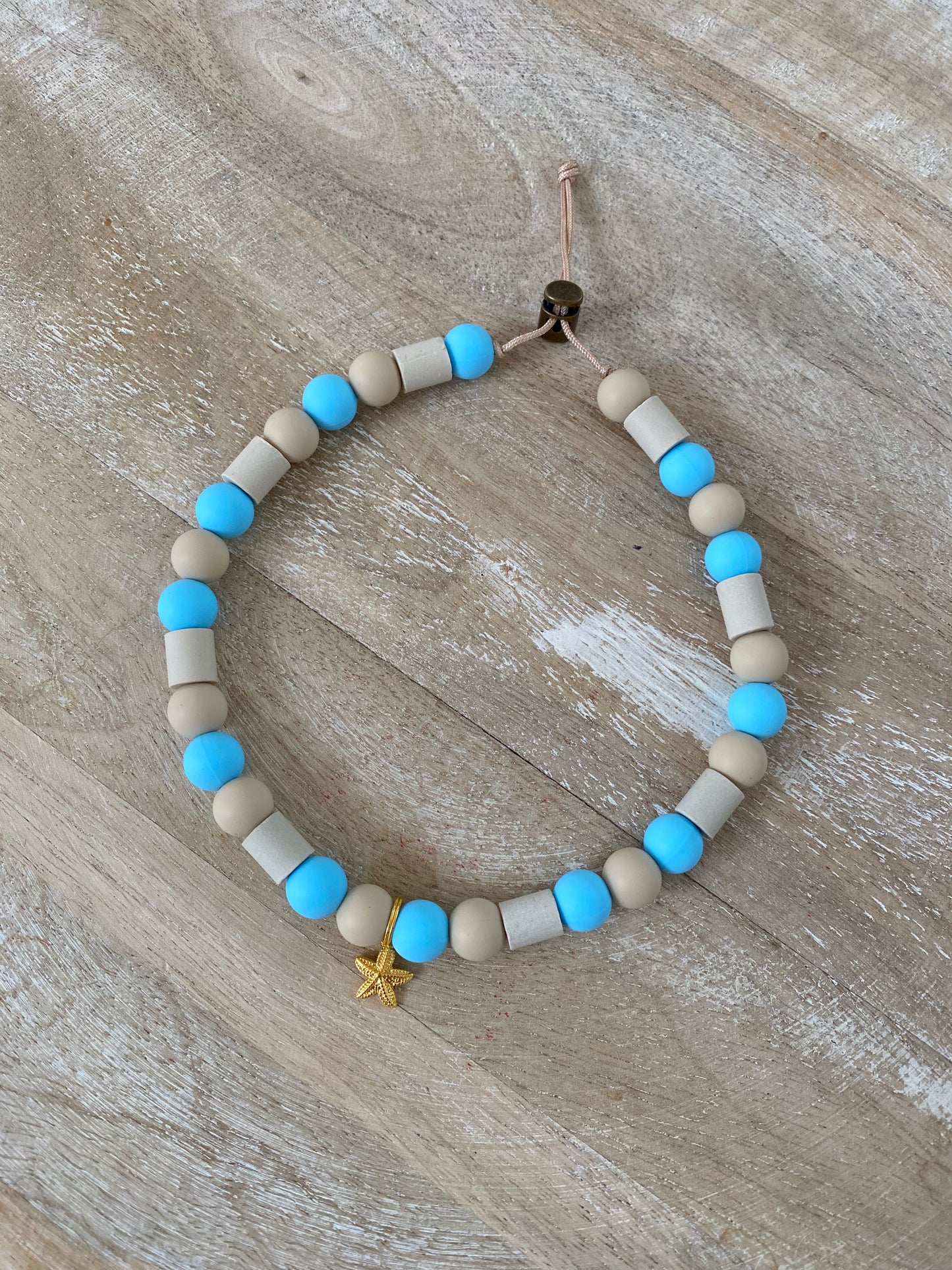EM Keramik Kette - Hellblau Beige