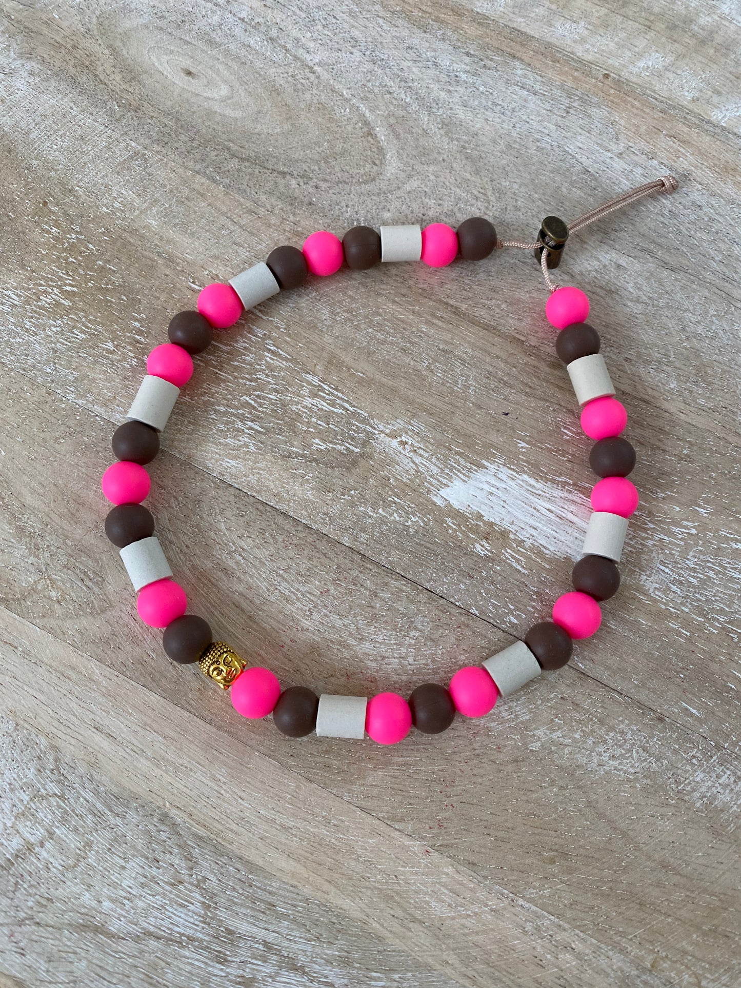 EM Keramik Kette - Schoko Pink
