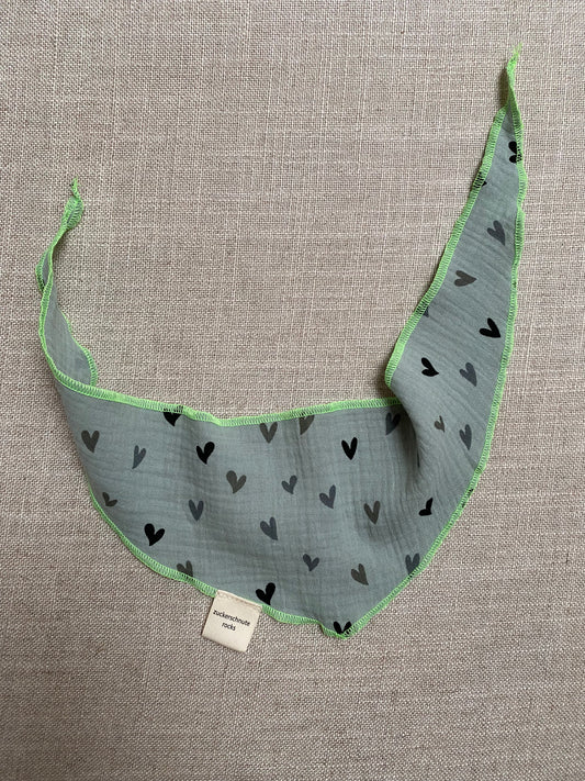 Musselin Bandana Herz Mint