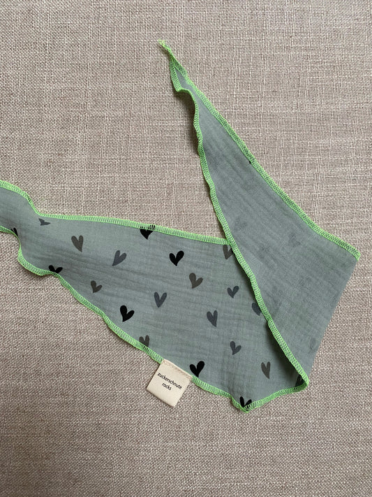 Musselin Bandana Herz Mint
