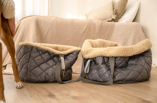 Teddy Dog Bag - Reisebettchen - Hellgrau