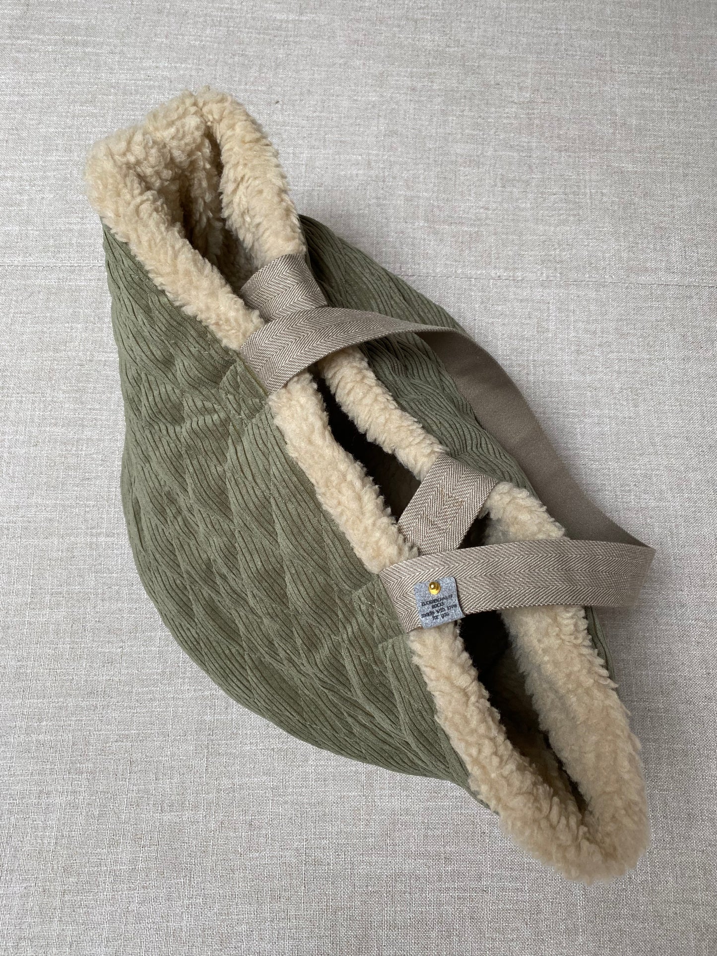 Cord Teddy Dog Bag Khaki