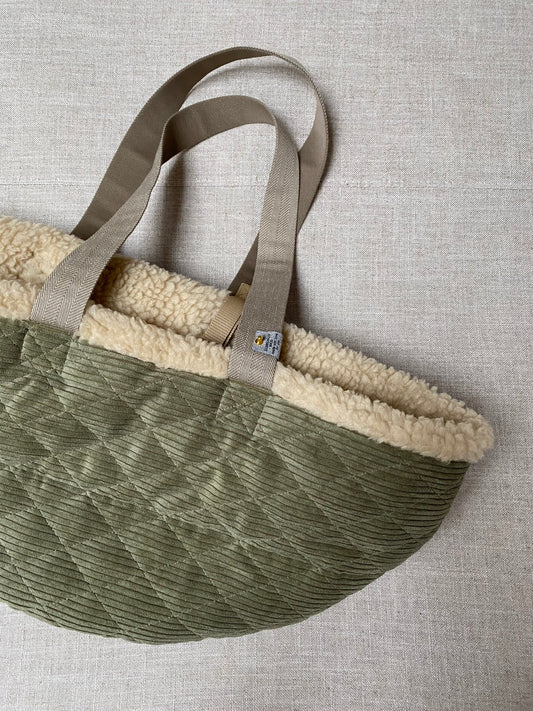 Cord Teddy Dog Bag Khaki