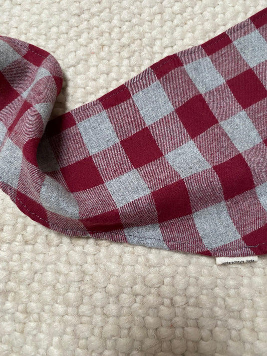 Flanell Bandana rot/grau