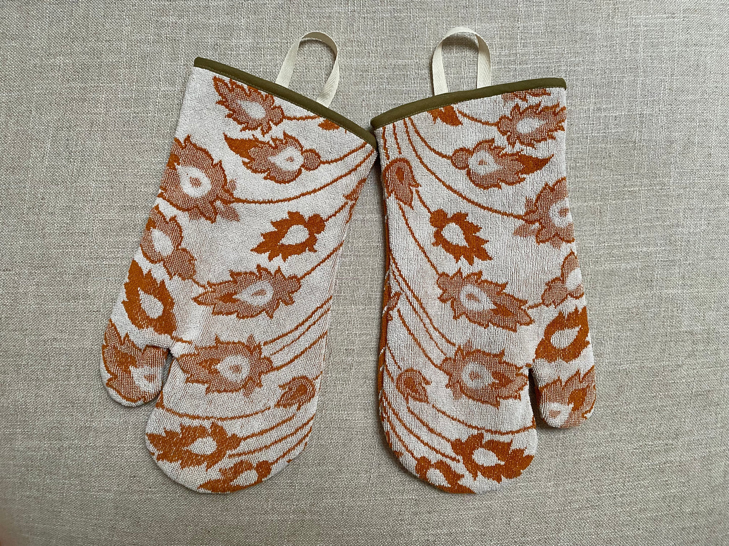 Pfotenhandschuh Set Frotte Orange