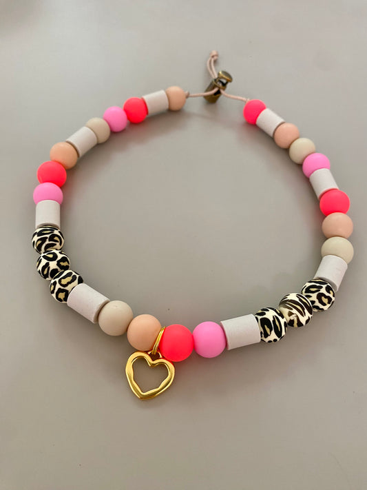 EM Keramik Kette - Pink Leo