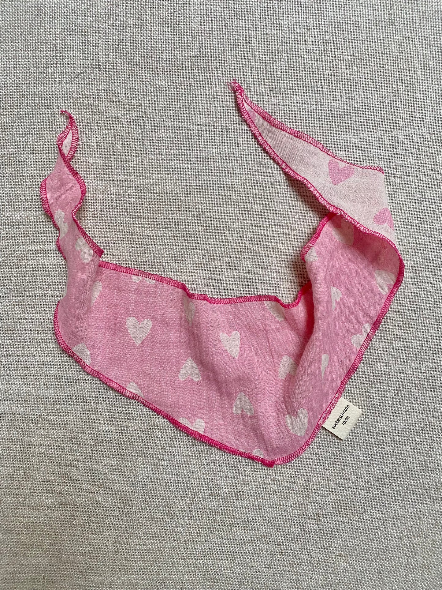 Musselin Bandana Herz Pink