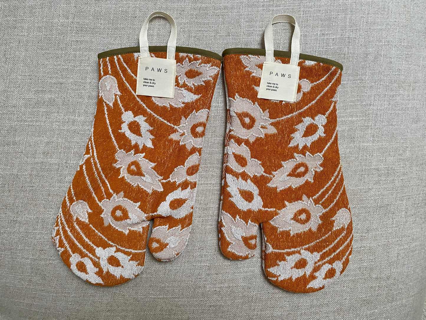 Pfotenhandschuh Set Frotte Orange