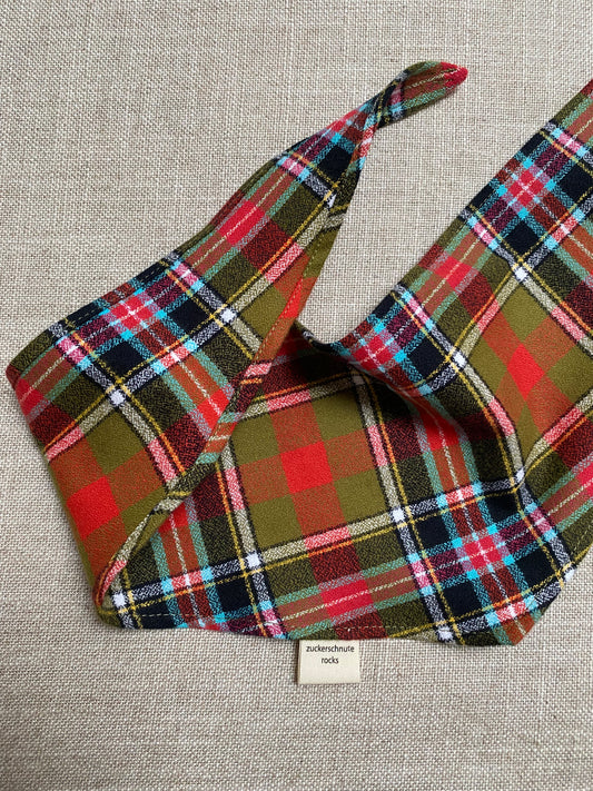 Flanell Bandana Grün/Rot