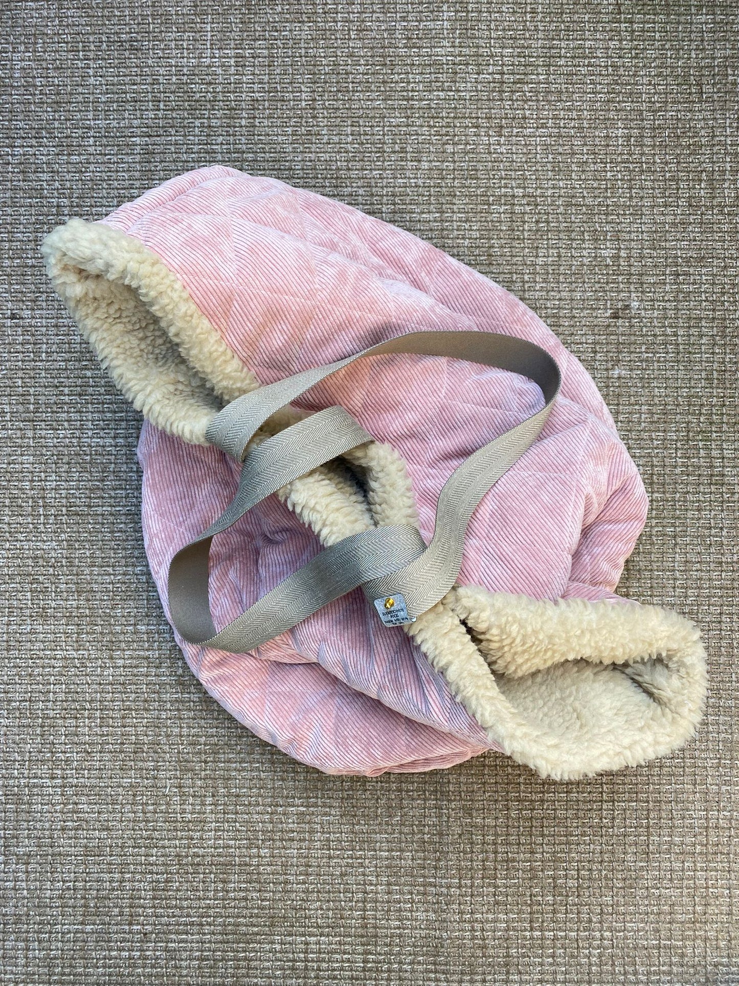 Cord Teddy Dog Bag Rosa