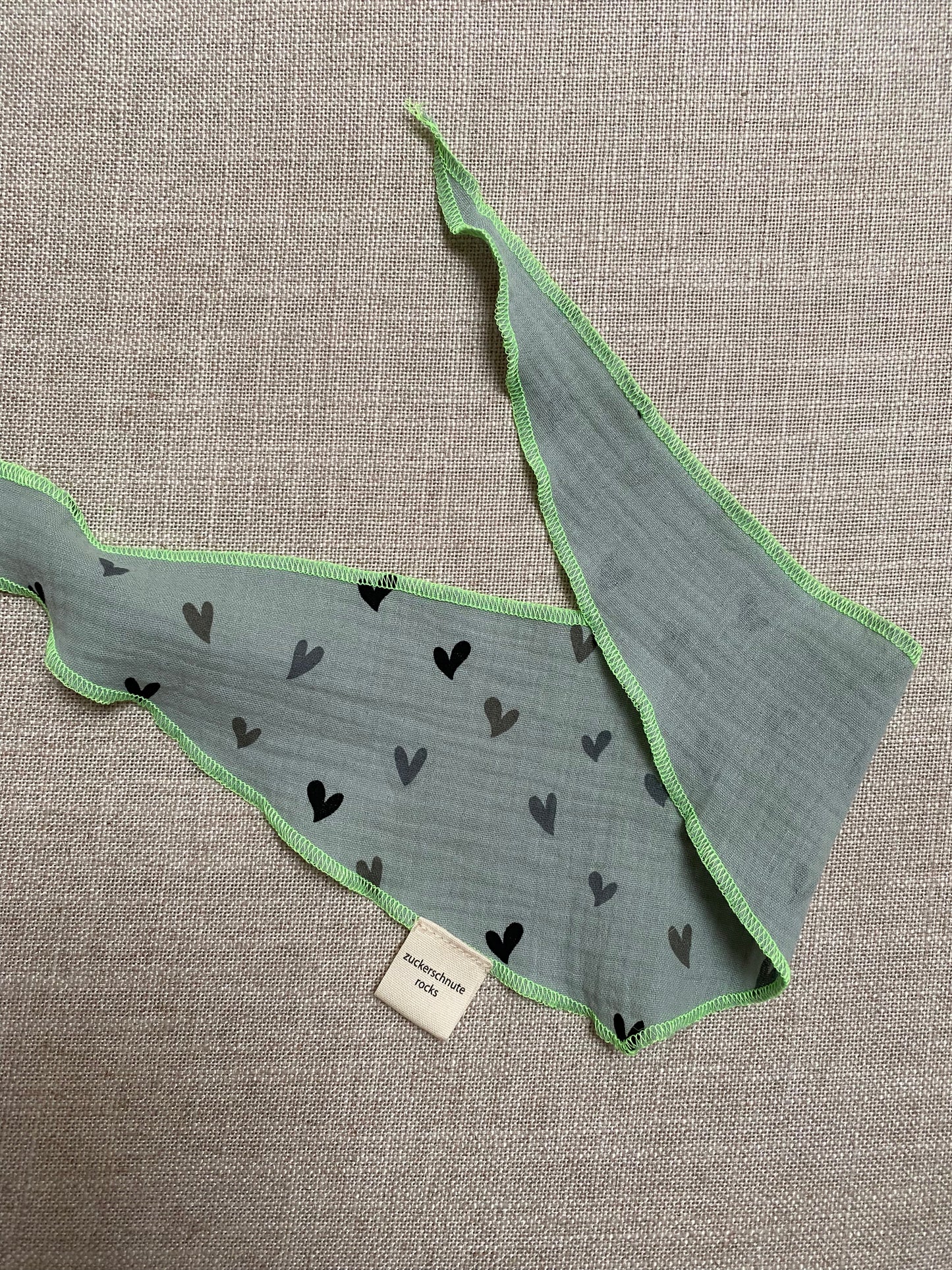 Musselin Bandana Herz Mint